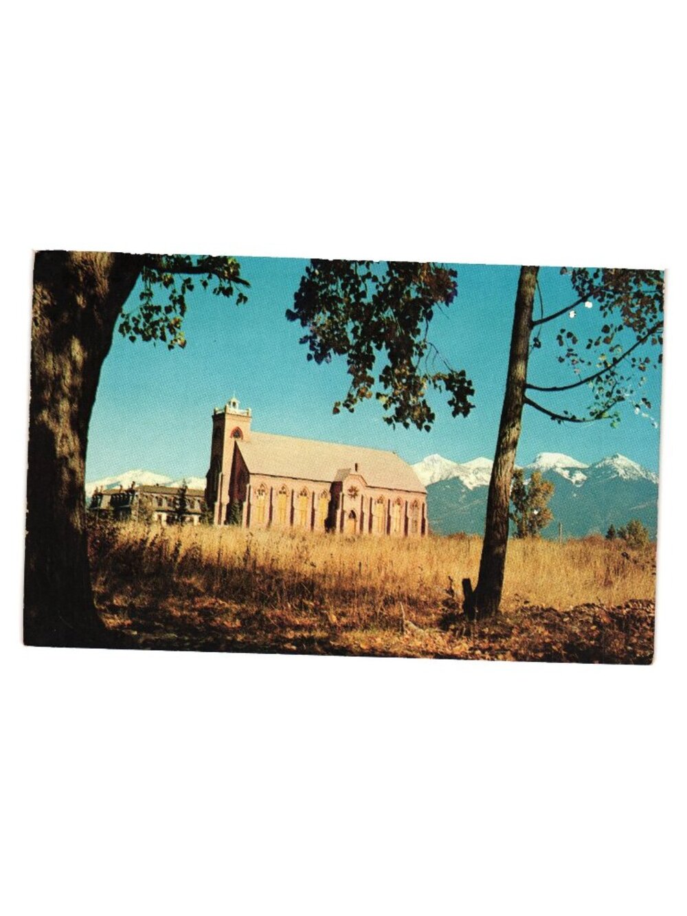 St Ignatius Mission Montana Postcard 1971 Vintage Scene Mailed Postmark Church